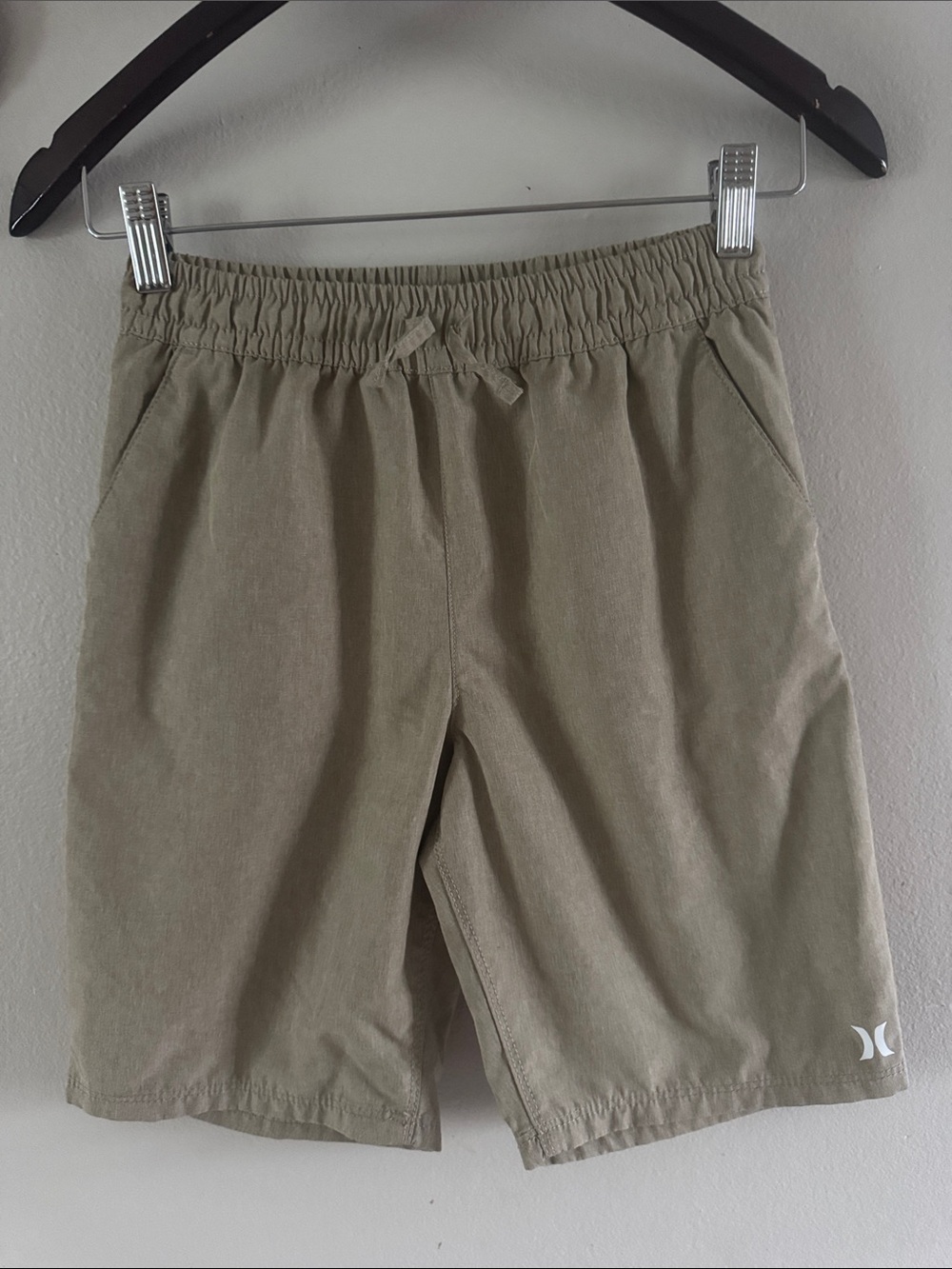 Hurley Men's Olive Green Elastic Waist Athletic Shorts